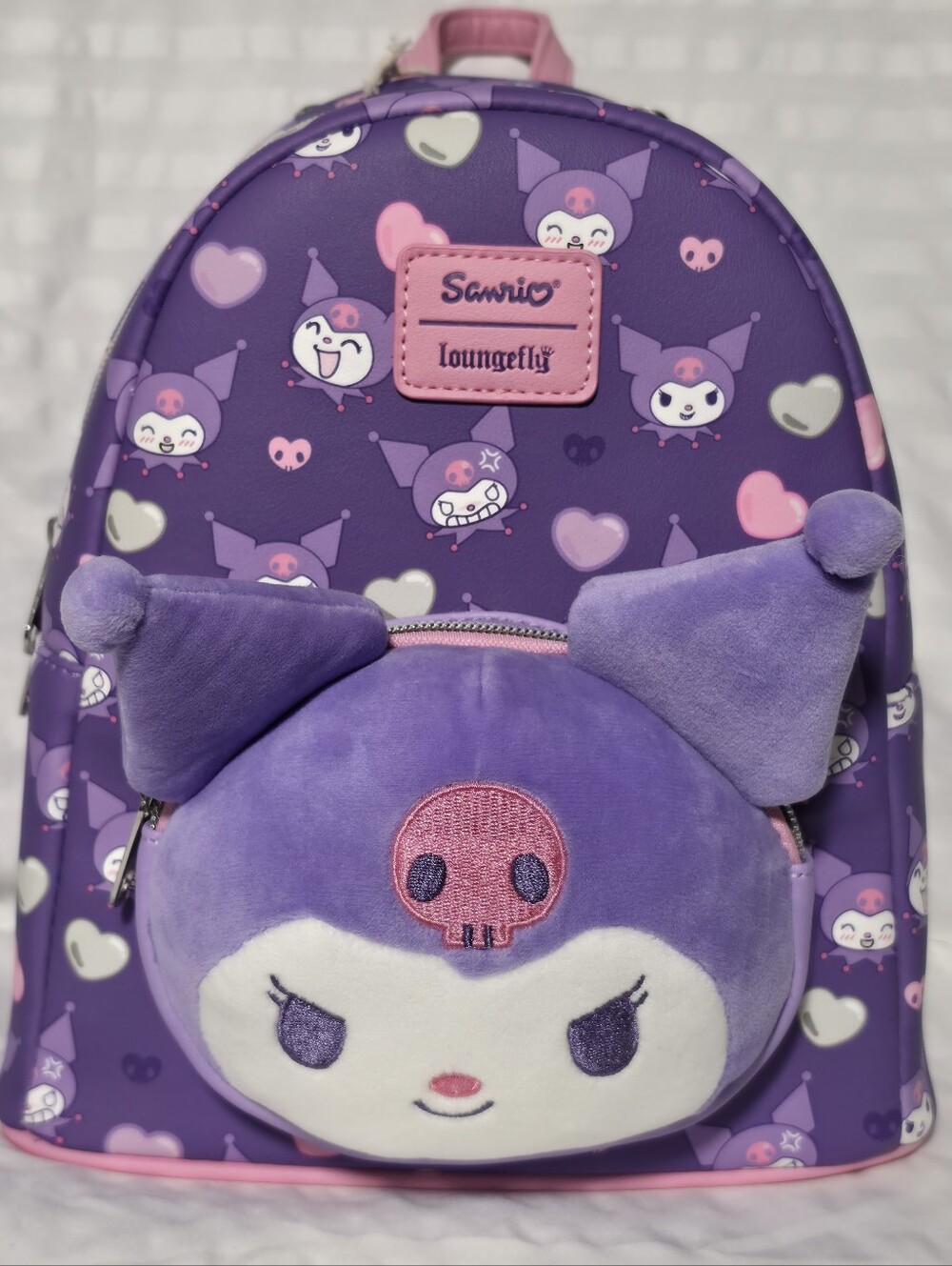 NWT Loungefly x Sanrio Kuromi Backpack- Purple AOP & Plush 3D Figural Design
